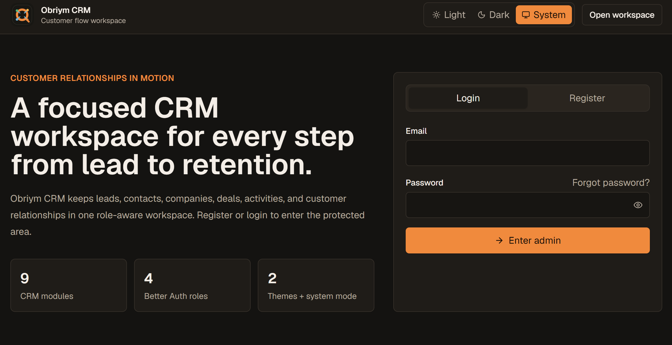 Customer Relationship Management System - Customer Relationship Management system that enables automation of the company's operations.